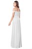 ColsBM Kaolin White Bridesmaid Dresses A-line Floor Length Zip up Short Sleeve Appliques Gorgeous