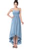 ColsBM Kinsley Dusty Blue Bridesmaid Dresses Half Backless Hi-Lo A-line Mature Sleeveless Spaghetti