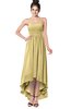 ColsBM Kinsley Gold Bridesmaid Dresses Half Backless Hi-Lo A-line Mature Sleeveless Spaghetti