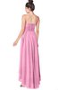 ColsBM Kinsley Pink Bridesmaid Dresses Half Backless Hi-Lo A-line Mature Sleeveless Spaghetti