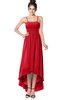 ColsBM Kinsley Red Bridesmaid Dresses Half Backless Hi-Lo A-line Mature Sleeveless Spaghetti