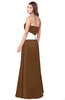ColsBM Jeptha Bronze Brown Bridesmaid Dresses A-line Floor Length Zip up Sleeveless Glamorous Strapless