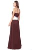 ColsBM Jeptha Burgundy Bridesmaid Dresses A-line Floor Length Zip up Sleeveless Glamorous Strapless