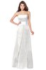 ColsBM Jeptha Cloud White Bridesmaid Dresses A-line Floor Length Zip up Sleeveless Glamorous Strapless