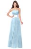 ColsBM Jeptha Ice Blue Bridesmaid Dresses A-line Floor Length Zip up Sleeveless Glamorous Strapless