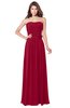 ColsBM Wisdom Maroon Bridesmaid Dresses Sleeveless Pick up Sexy Strapless A-line Zip up