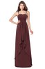 ColsBM Franny Burgundy Bridesmaid Dresses Sweetheart Elegant Sleeveless A-line Half Backless Floor Length