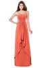 ColsBM Franny Living Coral Bridesmaid Dresses Sweetheart Elegant Sleeveless A-line Half Backless Floor Length