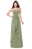 ColsBM Franny Moss Green Bridesmaid Dresses Sweetheart Elegant Sleeveless A-line Half Backless Floor Length