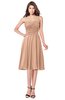 ColsBM Purdie Almost Apricot Bridesmaid Dresses A-line Strapless Half Backless Tea Length Sleeveless Gorgeous