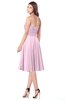 ColsBM Purdie Baby Pink Bridesmaid Dresses A-line Strapless Half Backless Tea Length Sleeveless Gorgeous