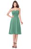 ColsBM Purdie Beryl Green Bridesmaid Dresses A-line Strapless Half Backless Tea Length Sleeveless Gorgeous