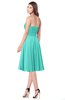 ColsBM Purdie Blue Turquoise Bridesmaid Dresses A-line Strapless Half Backless Tea Length Sleeveless Gorgeous