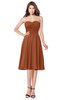 ColsBM Purdie Bombay Brown Bridesmaid Dresses A-line Strapless Half Backless Tea Length Sleeveless Gorgeous