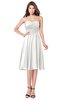 ColsBM Purdie Cloud White Bridesmaid Dresses A-line Strapless Half Backless Tea Length Sleeveless Gorgeous