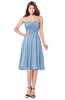 ColsBM Purdie Dusty Blue Bridesmaid Dresses A-line Strapless Half Backless Tea Length Sleeveless Gorgeous