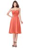 ColsBM Purdie Fusion Coral Bridesmaid Dresses A-line Strapless Half Backless Tea Length Sleeveless Gorgeous