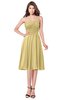 ColsBM Purdie Gold Bridesmaid Dresses A-line Strapless Half Backless Tea Length Sleeveless Gorgeous