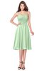 ColsBM Purdie Light Green Bridesmaid Dresses A-line Strapless Half Backless Tea Length Sleeveless Gorgeous