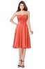 ColsBM Purdie Living Coral Bridesmaid Dresses A-line Strapless Half Backless Tea Length Sleeveless Gorgeous