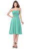 ColsBM Purdie Mint Green Bridesmaid Dresses A-line Strapless Half Backless Tea Length Sleeveless Gorgeous