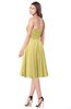 ColsBM Purdie Misted Yellow Bridesmaid Dresses A-line Strapless Half Backless Tea Length Sleeveless Gorgeous