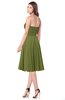 ColsBM Purdie Olive Green Bridesmaid Dresses A-line Strapless Half Backless Tea Length Sleeveless Gorgeous