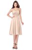 ColsBM Purdie Peach Puree Bridesmaid Dresses A-line Strapless Half Backless Tea Length Sleeveless Gorgeous