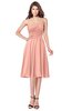 ColsBM Purdie Peach Bridesmaid Dresses A-line Strapless Half Backless Tea Length Sleeveless Gorgeous