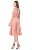 ColsBM Purdie Peach Bridesmaid Dresses A-line Strapless Half Backless Tea Length Sleeveless Gorgeous