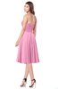 ColsBM Purdie Pink Bridesmaid Dresses A-line Strapless Half Backless Tea Length Sleeveless Gorgeous