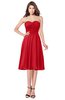 ColsBM Purdie Red Bridesmaid Dresses A-line Strapless Half Backless Tea Length Sleeveless Gorgeous