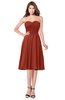 ColsBM Purdie Rust Bridesmaid Dresses A-line Strapless Half Backless Tea Length Sleeveless Gorgeous
