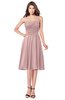 ColsBM Purdie Silver Pink Bridesmaid Dresses A-line Strapless Half Backless Tea Length Sleeveless Gorgeous