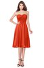 ColsBM Purdie Tangerine Tango Bridesmaid Dresses A-line Strapless Half Backless Tea Length Sleeveless Gorgeous