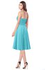 ColsBM Purdie Turquoise Bridesmaid Dresses A-line Strapless Half Backless Tea Length Sleeveless Gorgeous