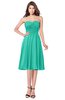 ColsBM Purdie Viridian Green Bridesmaid Dresses A-line Strapless Half Backless Tea Length Sleeveless Gorgeous