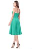 ColsBM Purdie Viridian Green Bridesmaid Dresses A-line Strapless Half Backless Tea Length Sleeveless Gorgeous