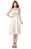 ColsBM Purdie Whisper White Bridesmaid Dresses A-line Strapless Half Backless Tea Length Sleeveless Gorgeous