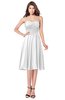 ColsBM Purdie White Bridesmaid Dresses A-line Strapless Half Backless Tea Length Sleeveless Gorgeous