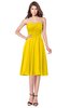 ColsBM Purdie Yellow Bridesmaid Dresses A-line Strapless Half Backless Tea Length Sleeveless Gorgeous