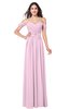 ColsBM Katelyn Baby Pink Bridesmaid Dresses Zip up A-line Floor Length Sweetheart Short Sleeve Gorgeous