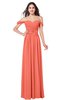 ColsBM Katelyn Fusion Coral Bridesmaid Dresses Zip up A-line Floor Length Sweetheart Short Sleeve Gorgeous