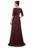 ColsBM Rene Burgundy Bridesmaid Dresses Boat Flower A-line Elastic Elbow Length Sleeve Hawaiian