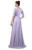 ColsBM Rene Pastel Lilac Bridesmaid Dresses Boat Flower A-line Elastic Elbow Length Sleeve Hawaiian