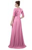 ColsBM Rene Pink Bridesmaid Dresses Boat Flower A-line Elastic Elbow Length Sleeve Hawaiian