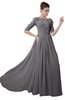 ColsBM Rene Storm Front Bridesmaid Dresses Boat Flower A-line Elastic Elbow Length Sleeve Hawaiian