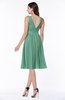 ColsBM Perla Beryl Green Elegant V-neck Sleeveless Zipper Sash Plus Size Bridesmaid Dresses