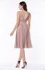 ColsBM Perla Blush Pink Elegant V-neck Sleeveless Zipper Sash Plus Size Bridesmaid Dresses