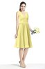 ColsBM Perla Daffodil Elegant V-neck Sleeveless Zipper Sash Plus Size Bridesmaid Dresses